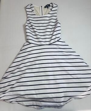 Sam Edelman Black White Striped Dress 2 Nautical Coastal Preppy
